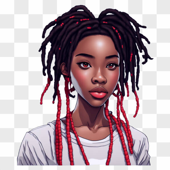 Download Stylized Portrait of a Young Woman with Dreadlocks Cartoons ...