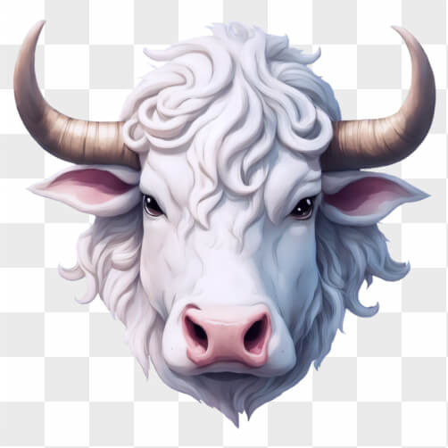 Illustrated White Bull Head Sketches thumbnail