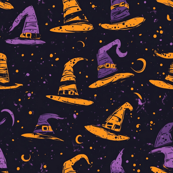 Download Colorful Witch Hats Pattern for Halloween Patterns Online ...