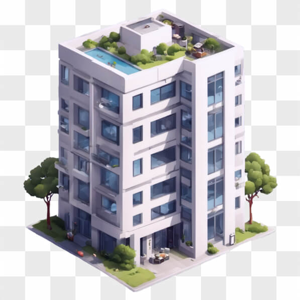 Poool Building Cartoon Download Modern Residential Apartment Building with Rooftop Pool ...