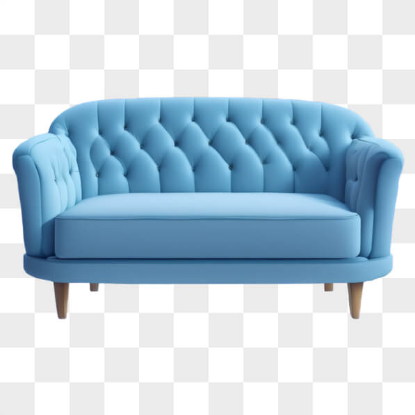 Download Stylish Blue Tufted Sofa Cartoons Online - Creative Fabrica