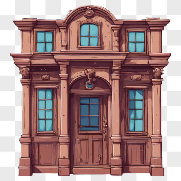 Cartoon Computer Building Download Illustrated Classic Building with Blue Windows Cartoons Online ...