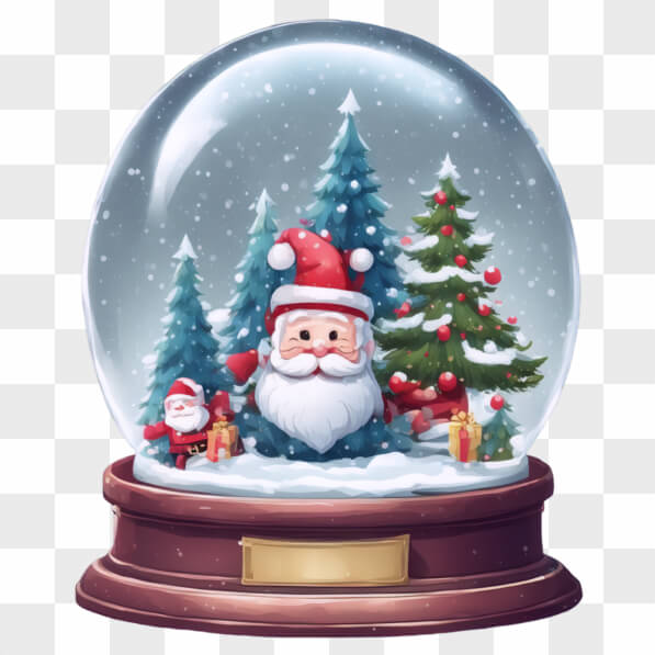 Download Festive Christmas Snow Globe with Santa and Pine Trees ...