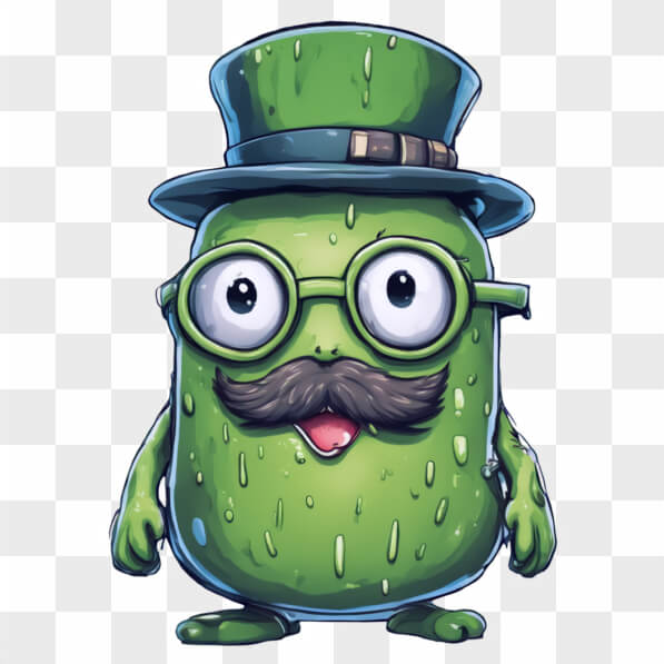 Descarga Personaje de pepinillo verde caprichoso con sombrero Cartoons ...
