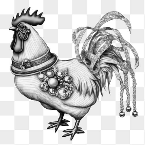 Stylized Rooster with Decorative Accessories Patterns Stylized Rooster with Decorative Accessories Patterns thumbnail