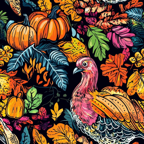 Colorful Autumn and Thanksgiving Design with Turkey Colorful Autumn and Thanksgiving Design with Turkey thumbnail