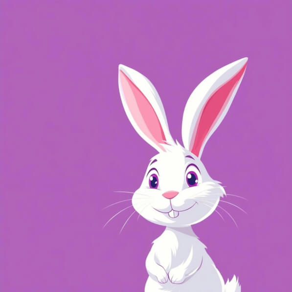 Download Cheerful Cartoon Rabbit on Purple Background Backgrounds ...