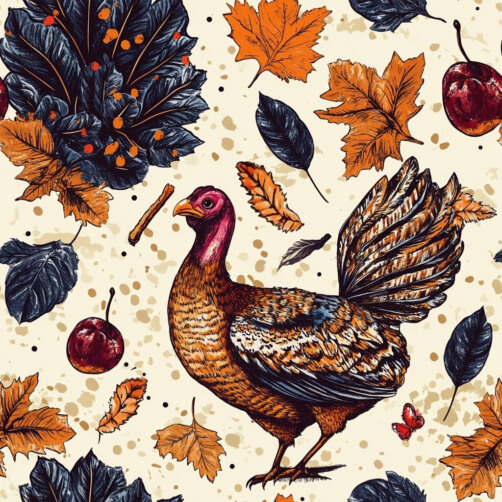 Illustration of a Turkey in Autumn Foliage Illustration of a Turkey in Autumn Foliage thumbnail