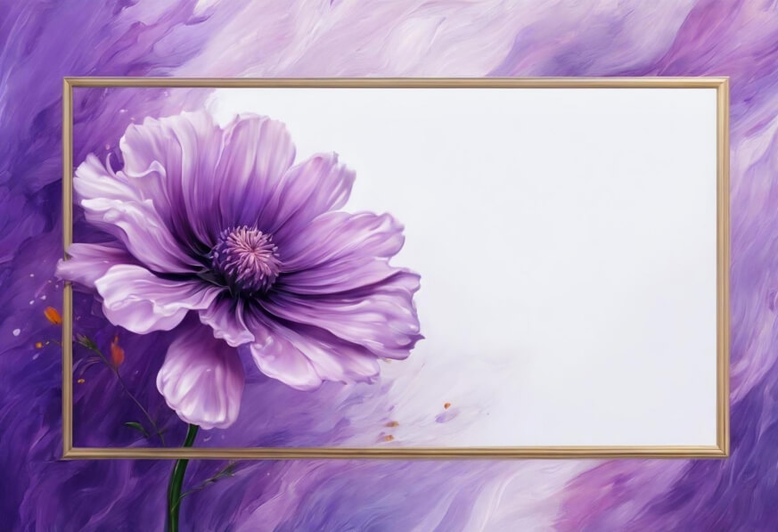 Imagews Roxa Baixe Flor Roxa Artística com Moldura Elegante Backgrounds - Creative ...