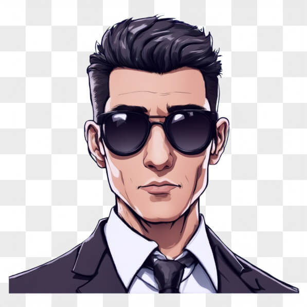 Descarga Retrato estilizado de un hombre con gafas de sol y traje ...