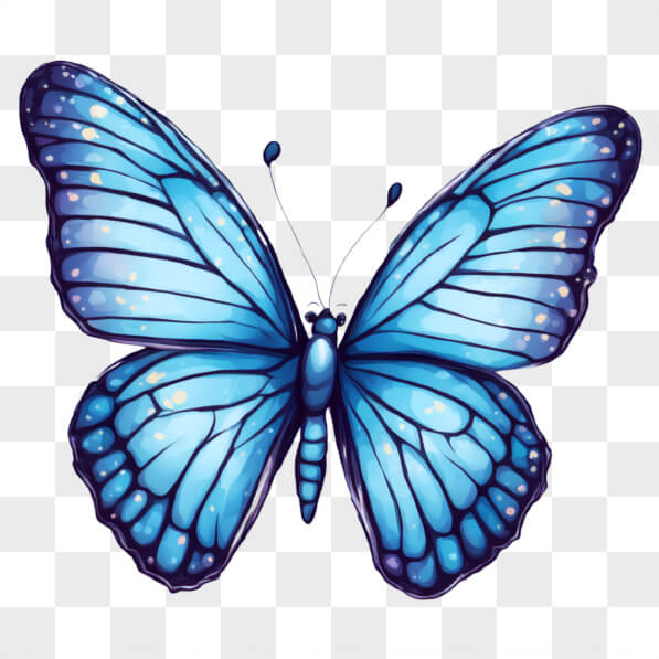 Download Vibrant Blue Butterfly Cartoons Online - Creative Fabrica
