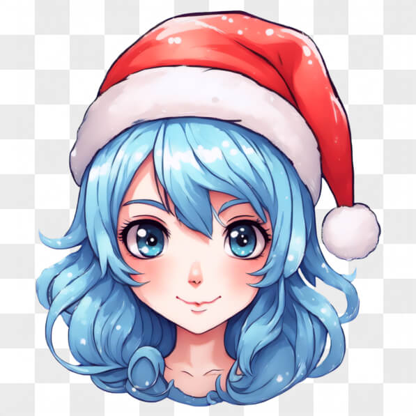 Download Kawaii Girl in Santa Hat Kawaii Online - Creative Fabrica