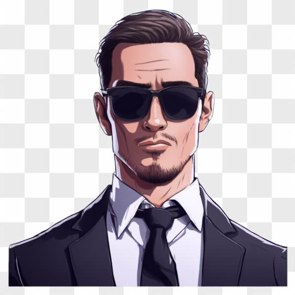 Descarga Retrato estilizado de un hombre seguro de sí mismo con gafas ...
