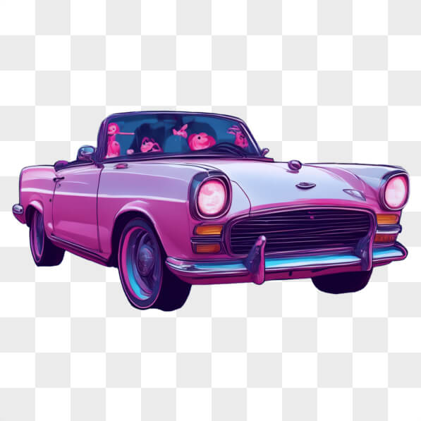 Download Colorful Convertible Car with Cartoon Characters Cartoons ...
