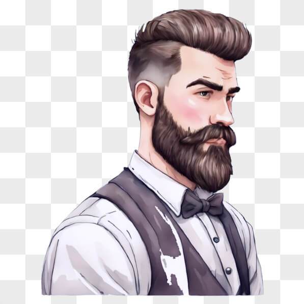 Download Stylish Man with Beard in Profile Cartoons Online - Creative ...