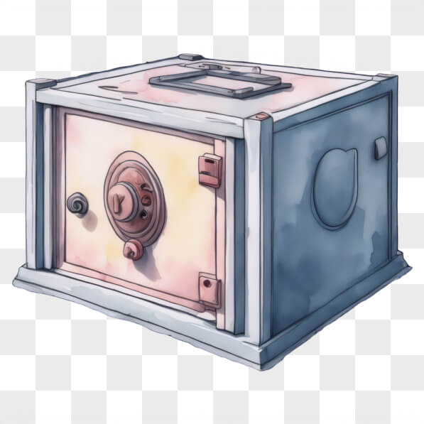Download Vintage Safe with Dial Lock Cartoons Online - Creative Fabrica