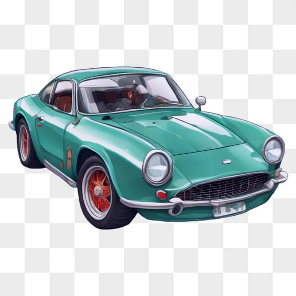 Descarga Coche deportivo vintage color turquesa Cartoons En Línea ...