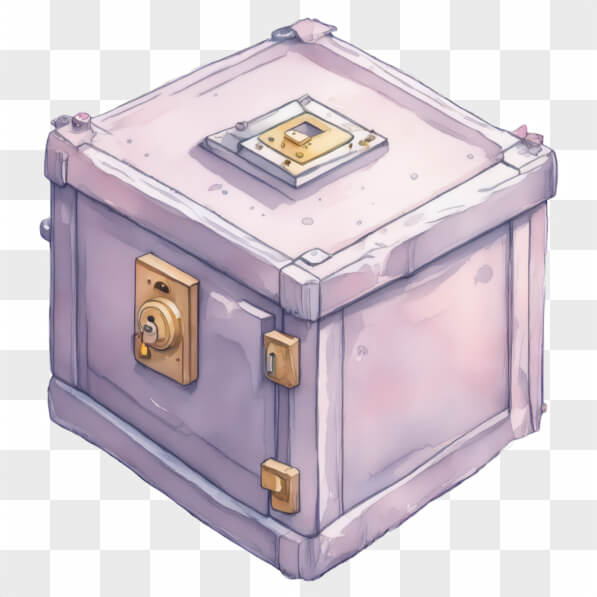 Download Vintage Wooden Safe with Lock Cartoons Online - Creative Fabrica