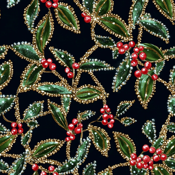 Download Festive Holiday Pattern with Leaves and Berries Patterns ...