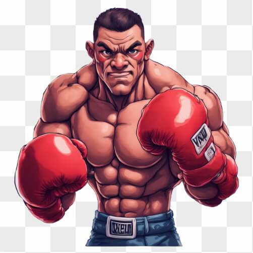 Muscular Boxer Character Ready for Fight Patterns Muscular Boxer Character Ready for Fight Patterns thumbnail