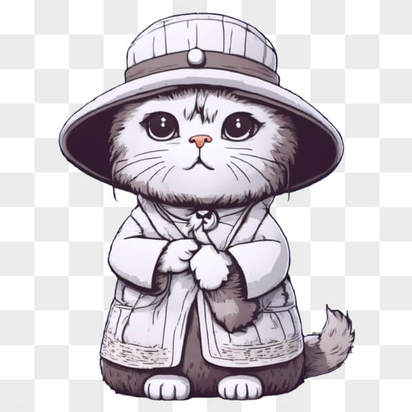 Download Adorable Animated Cat Character in White Robe Cartoons Online ...
