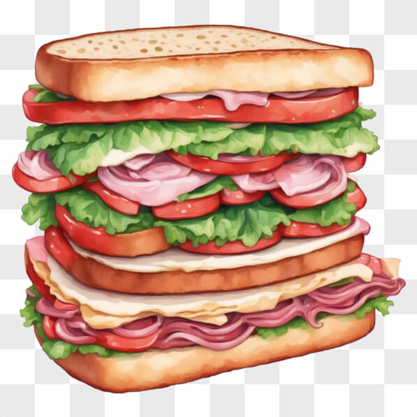 Download Stacked Sandwich with Fresh Ingredients Cartoons Online ...