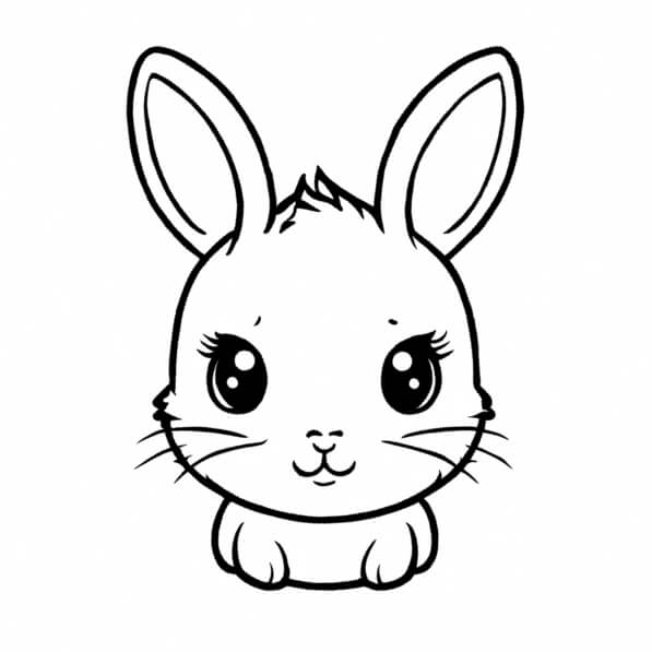 Download Cute Cartoon Bunny Coloring pages Online - Creative Fabrica