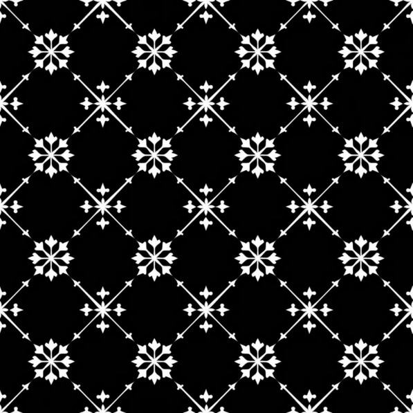 Download Symmetrical Pattern of Snowflakes on Black Background Patterns ...