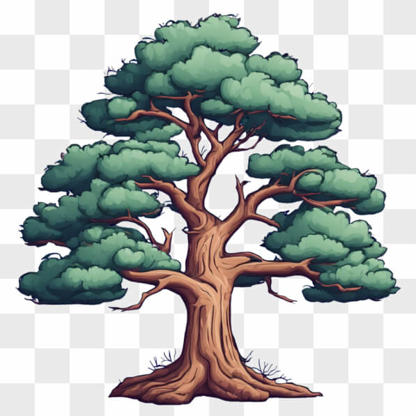 Tree Cartoon Creative Download Stylized Tree with Lush Green Foliage Cartoons Online ...