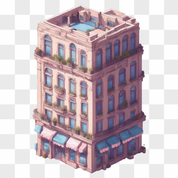 Poool Building Cartoon Download Charming Multi-Story Building with Rooftop Pool Cartoons ...