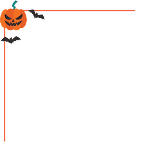 Halloween Border with Pumpkin and Bats Sketches thumbnail