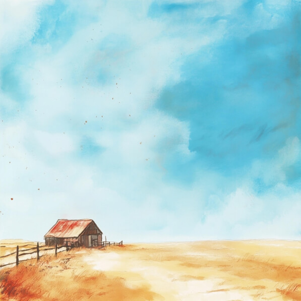Download Rustic Barn in a Golden Field Under Blue Sky Backgrounds ...
