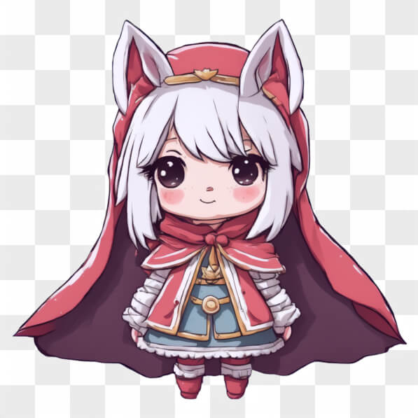 Download Chibi Character in Red Cape Cartoons Online - Creative Fabrica