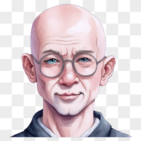 Descarga Retrato de un hombre calvo con gafas Cartoons En Línea ...