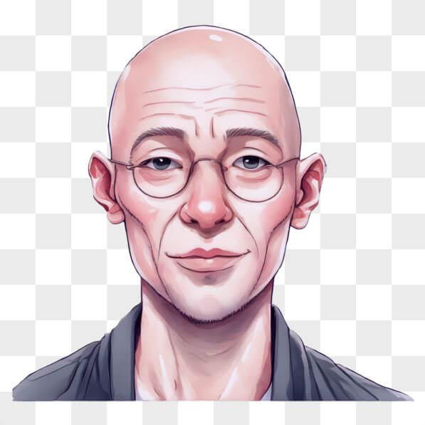 Download Bald Man with Glasses Cartoons Online - Creative Fabrica