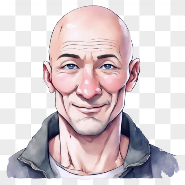 Download Smiling Bald Man Portrait Cartoons Online - Creative Fabrica