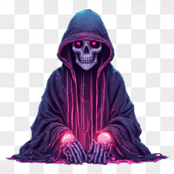 Download Stylized Skeleton Figure with Glowing Eyes Cartoons Online ...