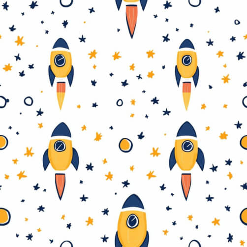 Pattern di razzi e stelle colorati thumbnail