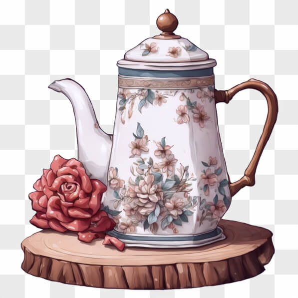 Théière Florale En Porcelaine Avec Soucoupe - Service à Thé Élégant Pour Après-Midi