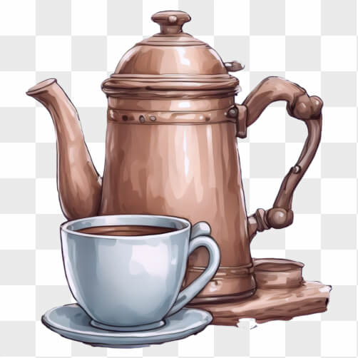 Vintage Copper Coffee Pot and Cup Cartoons Vintage Copper Coffee Pot and Cup Cartoons thumbnail