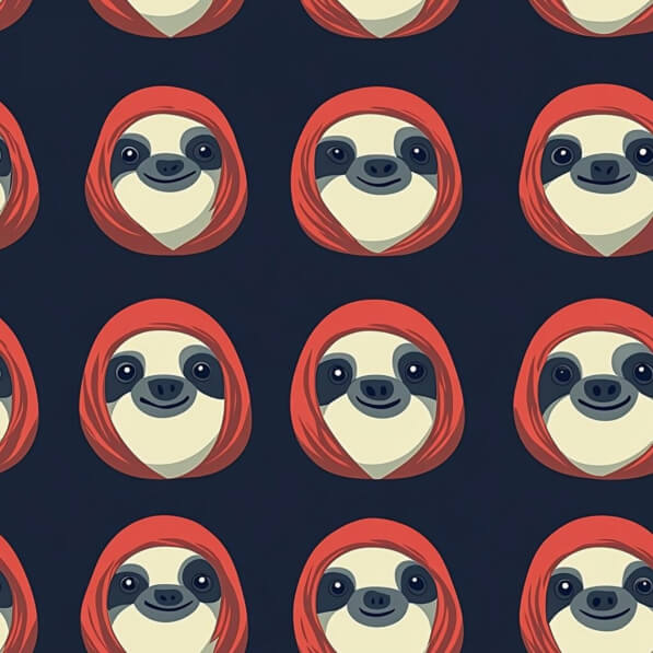 Download Pattern of Cartoon Sloths in Red Hoods Patterns Online ...