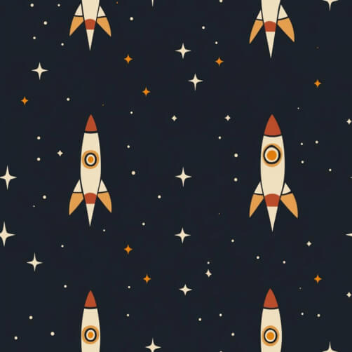 Schema di razzi nello spazio con stelle thumbnail