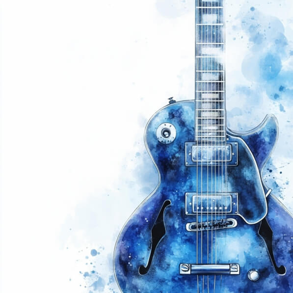 Descarga Guitarra Eléctrica Azul En Acuarela Fondos En Línea - Creative