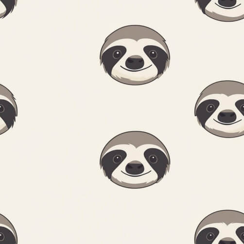 Download Pattern of Cartoon Sloth Faces Patterns Online - Creative Fabrica