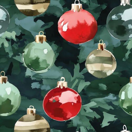 Colorful Christmas Ornaments on Green Background Colorful Christmas Ornaments on Green Background thumbnail