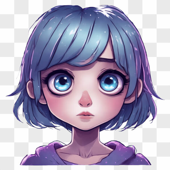 Download Stylized Character with Blue Eyes and Hair Cartoons Online ...