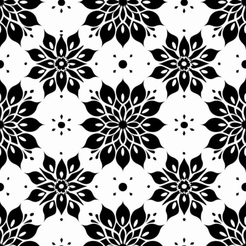 Download Black and White Floral Pattern Patterns Online - Creative Fabrica