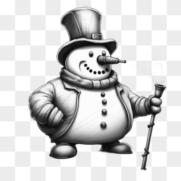 Download Whimsical Snowman in a Top Hat Sketches Online - Creative Fabrica