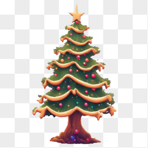 Árvore de Natal Decorada com Enfeites e Estrela Árvore de Natal Decorada com Enfeites e Estrela thumbnail