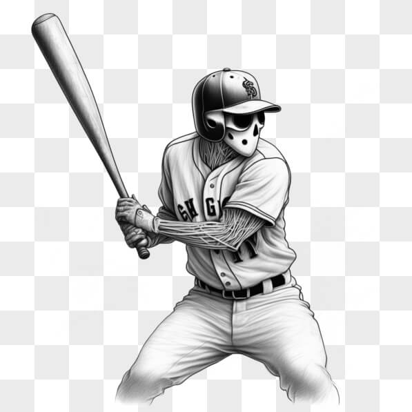 Download Stylized Baseball Player with Bat Sketches Online - Creative ...